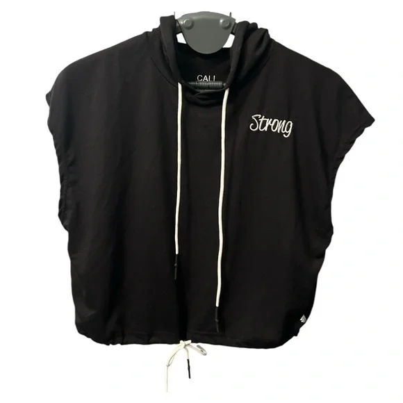 NWT Cali Sport Women’s Sleeveless Hoodie Black in Size XL - Picture 1 of 8